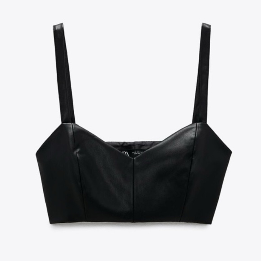 ZARA faux leathered bralette/crop top